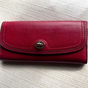 Coach soft leather red wallet